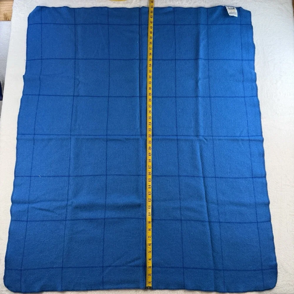 Vintage Faribo Wool Blend Blanket Throw Blue 38